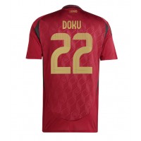 Maglia Calcio Belgio Jeremy Doku #22 Prima Divisa Europei 2024 Manica Corta